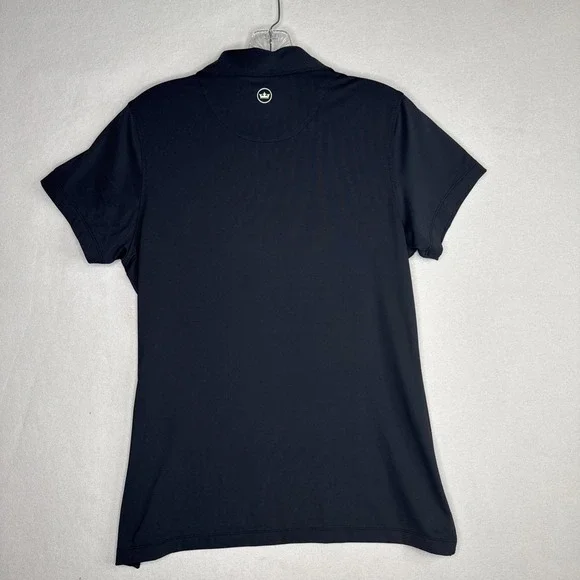 Peter Millar Black Polo Shirt Womens M UPF 50+ Sun Protection Performance - Picture 2 of 8
